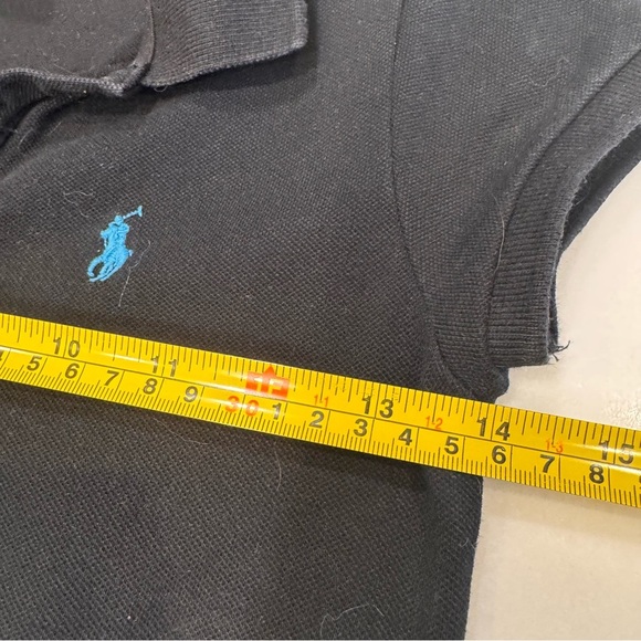 GIRLS POLO RALPH LAUREN DRESS Sz 7 BLACK COTTON BLUE HORSE BUTTON FRONT - Picture 5 of 9